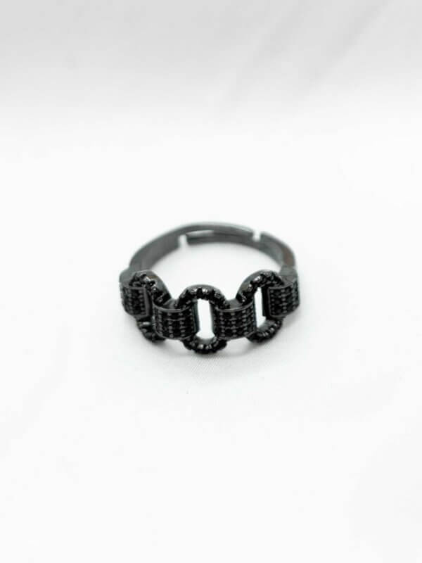 Ατσάλινο γυναικείο μαύρο δαχτυλίδι | Ατσάλινα κοσμήματα pikok.gr